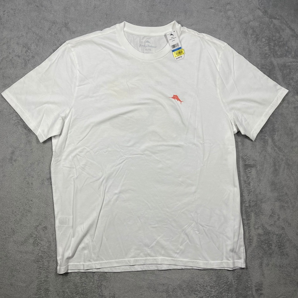 Tommy Bahama Pineapple Paradiso Tee Mens XL White Organic Cotton T-Shirt READ